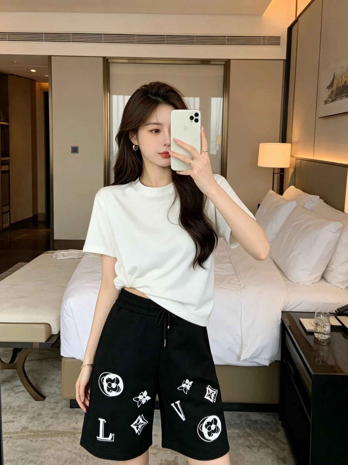 Louis Vuitton/Louis Vuitton 26ss ghosting presbyopic embroidered shorts